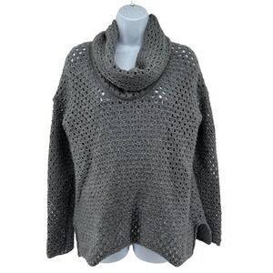 James Perse Open Knit Cowl Neck Sweater Wool Alpaca Blend Women Size 2 US M Gray